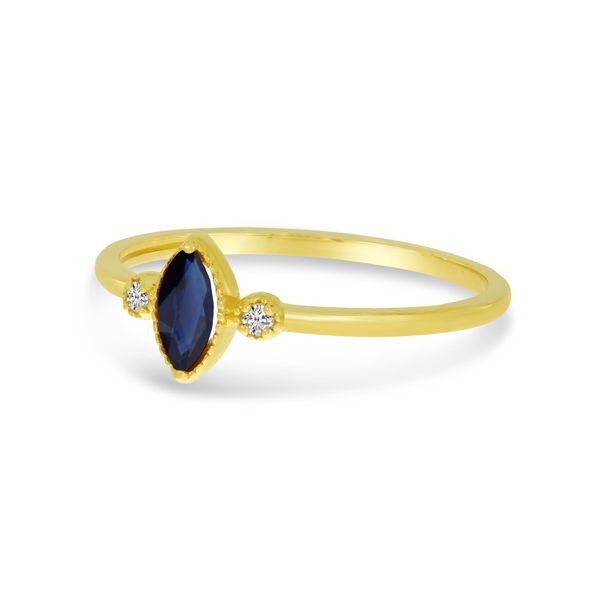 14K Yellow Gold Marquis Sapphire Birthstone Ring Image 2 Lewis Jewelers, Inc. Ansonia, CT