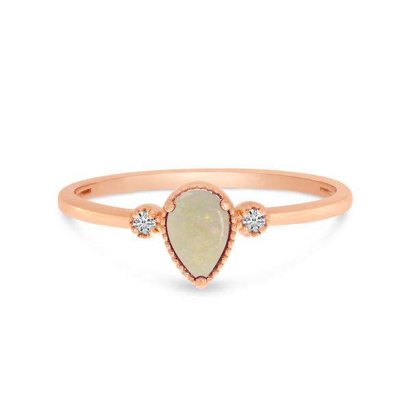 10K Rose Gold Pear Opal Birthstone Ring The Jewelry Source El Segundo, CA