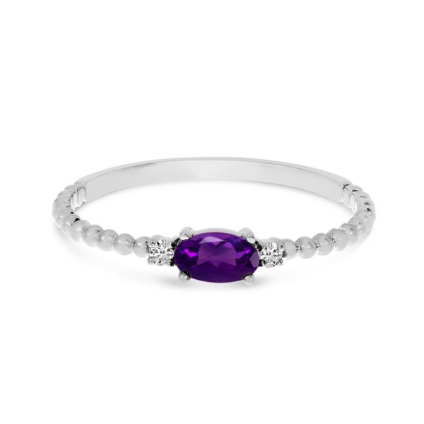 14K White Gold East To West Oval Amethyst Birthstone Ring The Jewelry Source El Segundo, CA