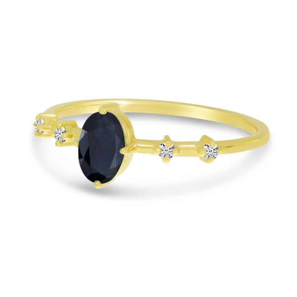 10K Yellow Gold Oval Sapphire Birthstone Ring Image 2 Glatz Jewelry Aliquippa, PA