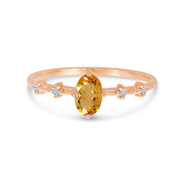14K Rose Gold Oval Citrine Birthstone Ring The Jewelry Source El Segundo, CA