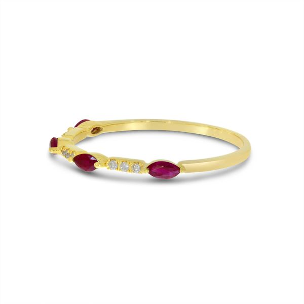 Vintage Gold Opal and Ruby Stacking Ring Band – Boylerpf