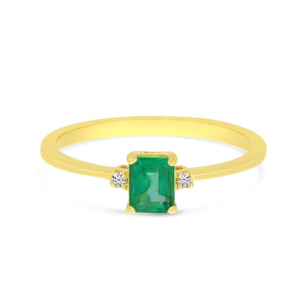 14K Yellow Gold Emerald-Cut Emerald & Diamond Ring Glatz Jewelry Aliquippa, PA