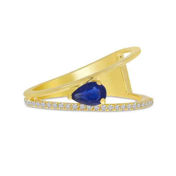 14K Yellow Gold Pear Sapphire and Diamond Precious Ring Glatz Jewelry Aliquippa, PA