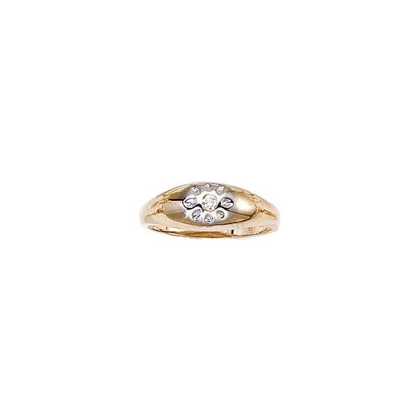 14K Yellow Gold and Diamond Sunburst Baby Ring Karen's Jewelers Oak Ridge, TN