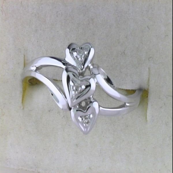 14k White Gold Triple Heart Diamond Ring Priddy Jewelers Elizabethtown, KY
