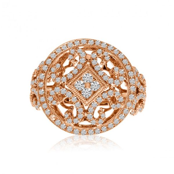 14K Rose Gold .83 Ct Diamond Round Invisible Set Ring Glatz Jewelry Aliquippa, PA