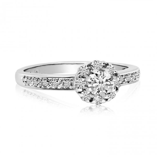 14K White Gold Diamond Cluster Ring Lewis Jewelers, Inc. Ansonia, CT