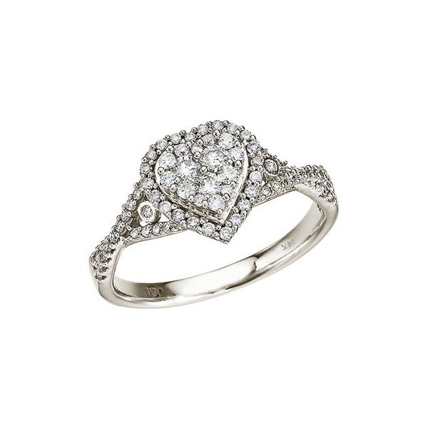 14K White Gold Diamond Clustaire Ring Karen's Jewelers Oak Ridge, TN