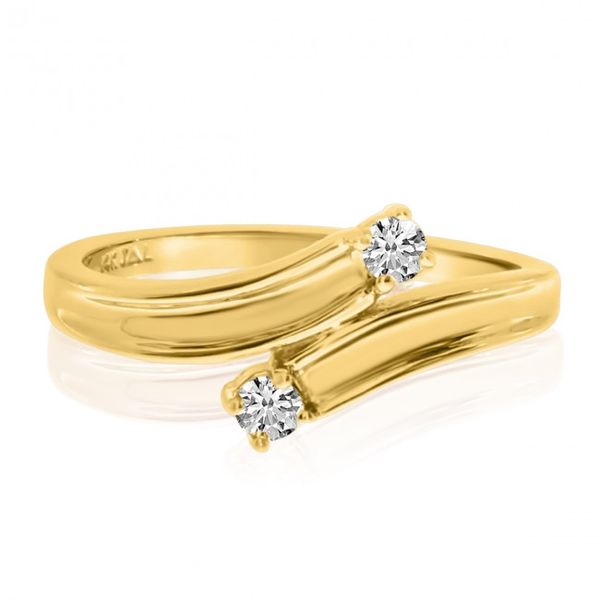 14K Yellow Gold Two Stone Diamond .12 Ct Bypass Ring The Jewelry Source El Segundo, CA