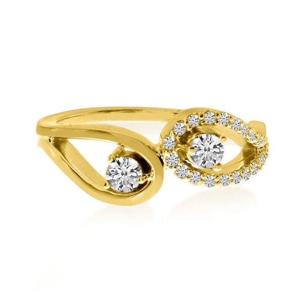 14K Yellow Gold Two Stone Diamond .34 Ct Open Ring Karen's Jewelers Oak Ridge, TN