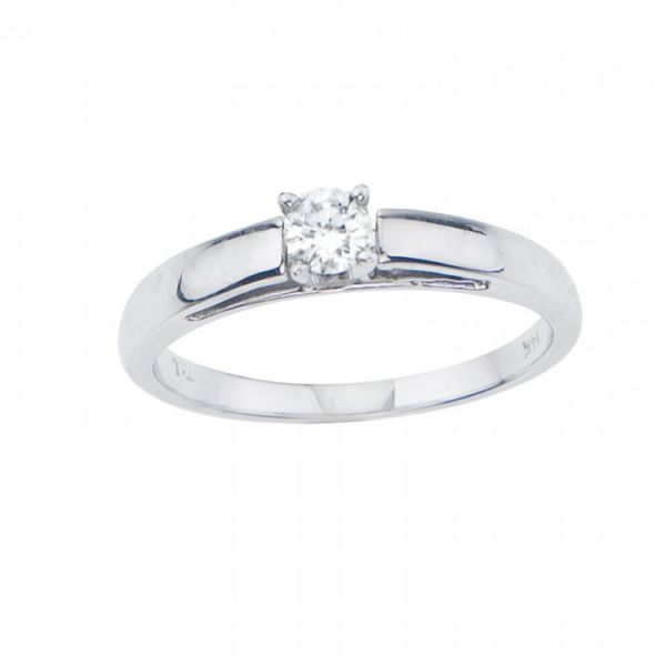 14K White Gold .15 Ct Diamond Solitaire Ring Clater Jewelers Louisville, KY