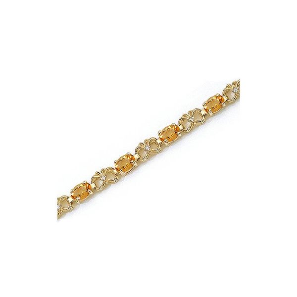14K Yellow Gold Oval Citrine and Diamond Bracelet Clater Jewelers Louisville, KY