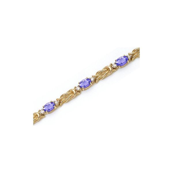 14K Yellow Gold Oval Tanzanite and Diamond Bracelet Clater Jewelers Louisville, KY