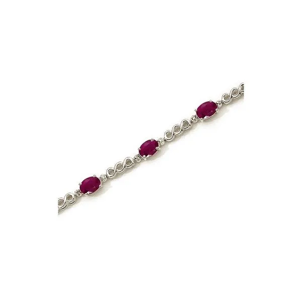 Pink string bracelet with 0.02ct diamond set in white gold