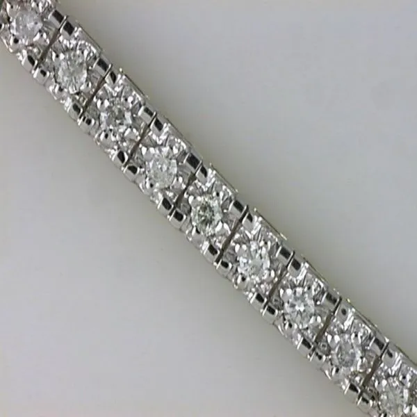 14K Yellow Diamond Round Brilliant Prong Set Tennis Bracelet 1.56ctw.