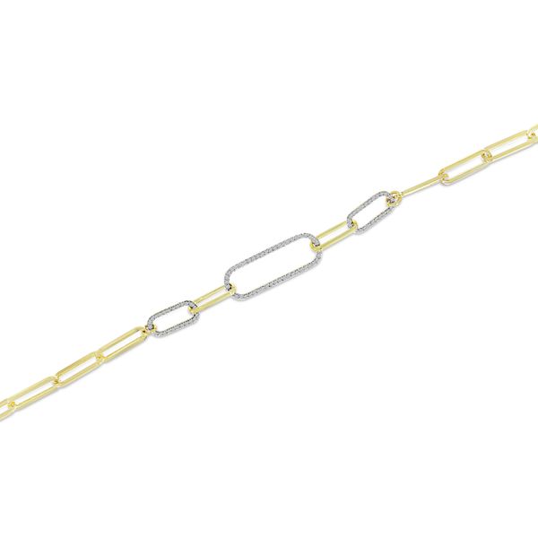 14K Yellow Gold Triple Paperclip Diamond Bracelet Clater Jewelers Louisville, KY