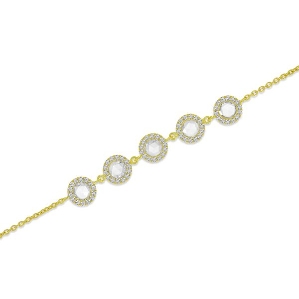 14K Yellow Gold Rose Cut Diamond Bolo Bracelet TB2647 | The