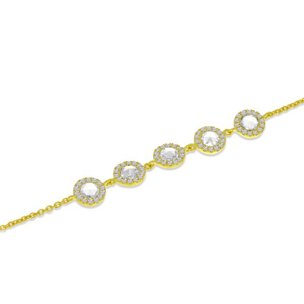 14K Yellow Gold Rose Cut Diamond Bolo Bracelet TB2647 | The