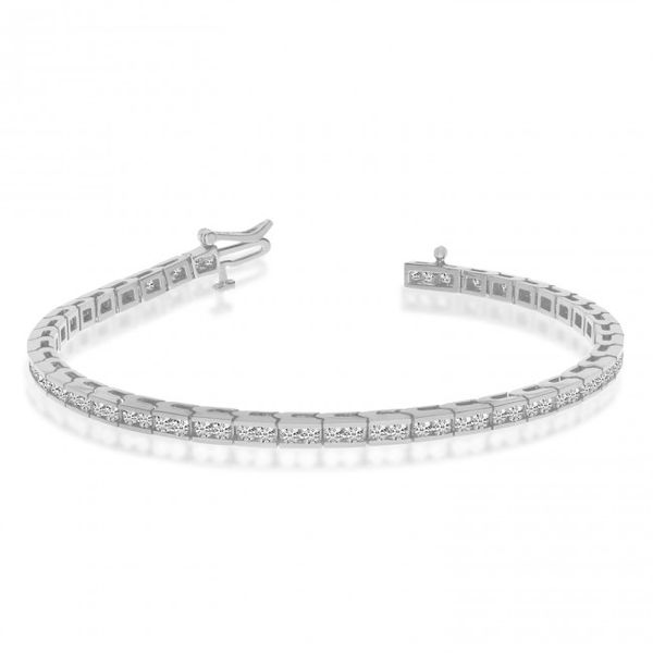 14K White Gold Diamond Channel Bracelet Clater Jewelers Louisville, KY
