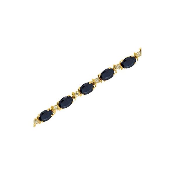 14K Yellow Gold Oval Sapphire and Diamond Bracelet Clater Jewelers Louisville, KY