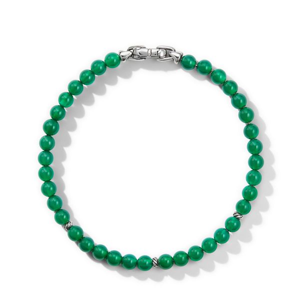 Bijoux Spiritual Beads Bracelet with Green Onyx and Sterling Silver, 4mm Image 2 Orloff Jewelers Fresno, CA