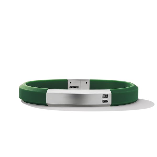 Streamline® ID Bracelet  with Green Rubber and Sterling Silver, 10mm Orloff Jewelers Fresno, CA