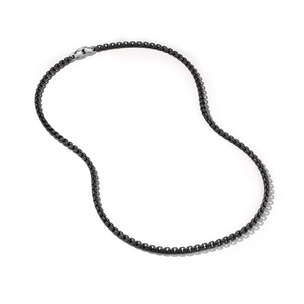 Box Chain Necklace with Stainless Steel and Sterling Silver, 5mm Image 3 Orloff Jewelers Fresno, CA