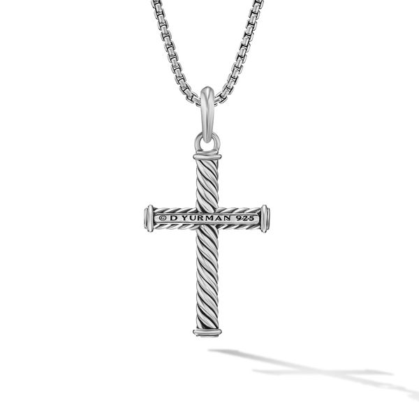 Cable Cross Pendant in Sterling Silver, 35mm Image 2 Orloff Jewelers Fresno, CA