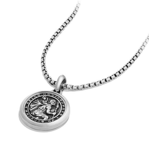 St. Christopher Amulet in Sterling Silver, 34.5mm Image 3 Orloff Jewelers Fresno, CA