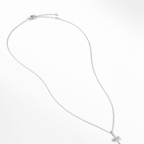 Cable Collectibles® Cross Necklace in 18K White Gold with Diamonds, 17mm Image 3 Orloff Jewelers Fresno, CA