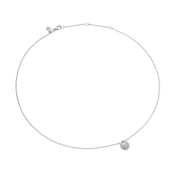 Petite Starburst Pendant Necklace in Sterling Silver with Di