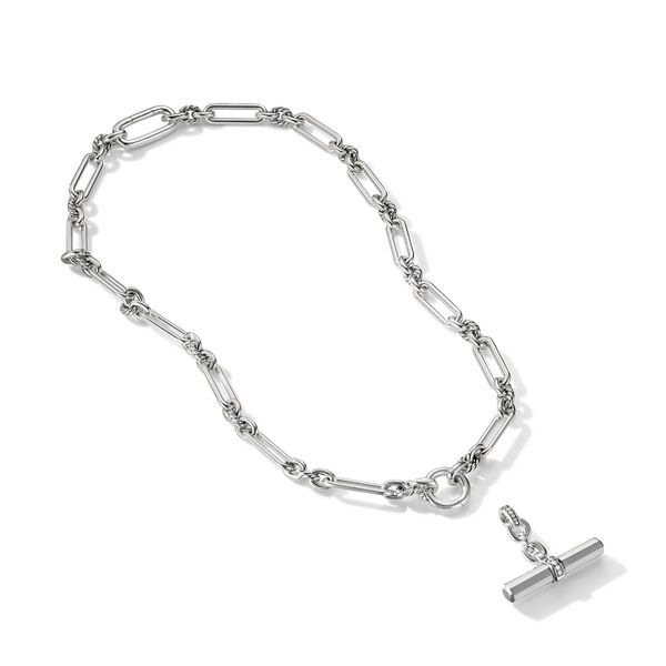 Lexington E/W Chain Necklace in Sterling Silver with Diamonds, 7mm Image 3 Orloff Jewelers Fresno, CA
