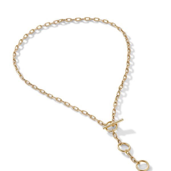 DY Madison® Three Ring Chain Necklace in 18K Yellow Gold, 3mm Image 2 Orloff Jewelers Fresno, CA