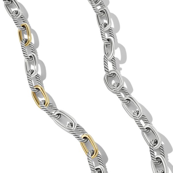 DY Madison® Chain Necklace in Sterling Silver with 18K Yellow Gold, 11mm Image 2 Orloff Jewelers Fresno, CA
