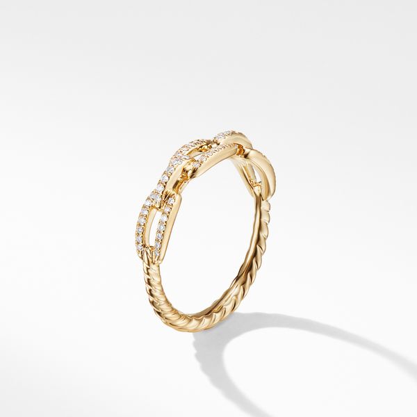 Stax Chain Link Ring in 18K Yellow Gold with Diamonds, 4.5mm Image 3 Orloff Jewelers Fresno, CA