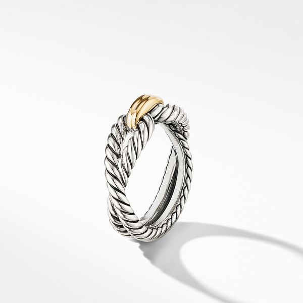 Cable Loop Band Ring in Sterling Silver with 18K Yellow Gold, 7mm Image 3 Orloff Jewelers Fresno, CA