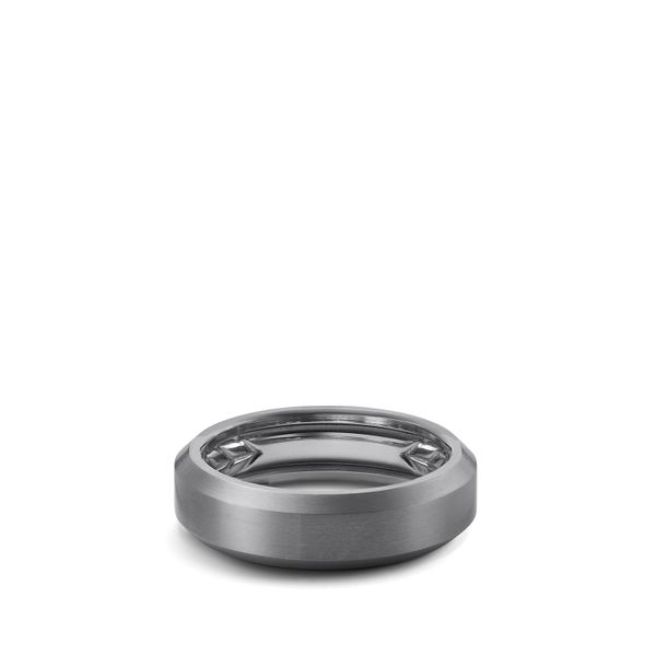 Beveled Band Ring in Grey Titanium, 6mm Orloff Jewelers Fresno, CA
