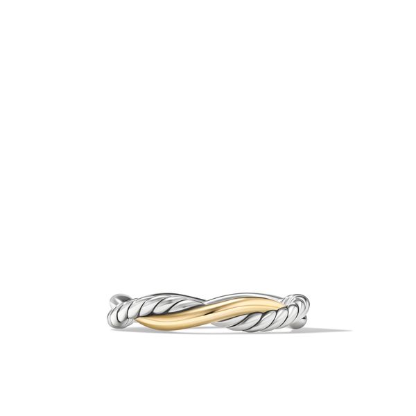 Petite Infinity Band Ring in Sterling Silver with 14K Yellow Gold, 4mm Image 4 Orloff Jewelers Fresno, CA