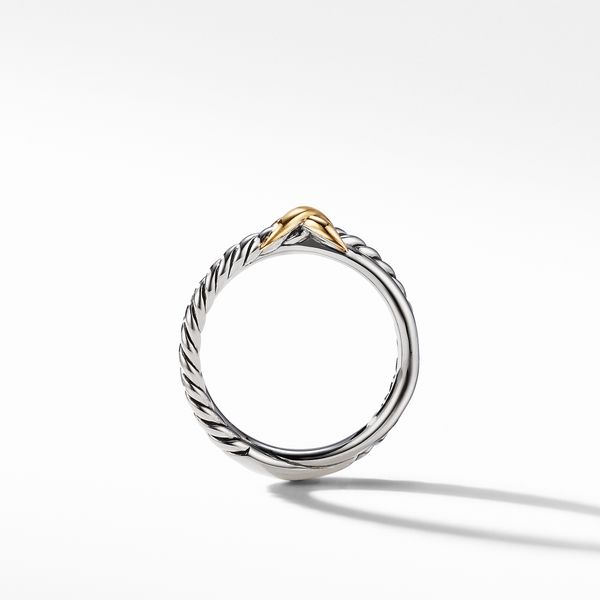 Petite X Ring in Sterling Silver with 18K Yellow Gold, 4mm Image 2 Orloff Jewelers Fresno, CA