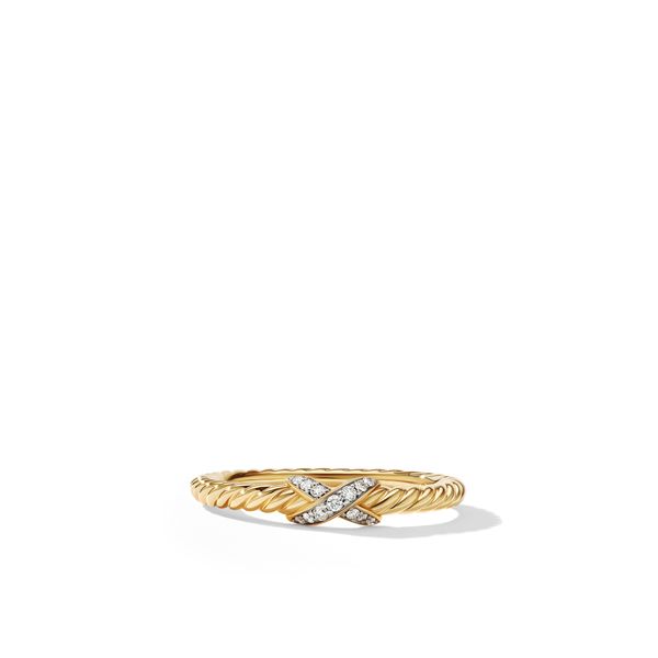 Petite X Ring in 18K Yellow Gold with Diamonds, 2.2mm Image 2 Orloff Jewelers Fresno, CA