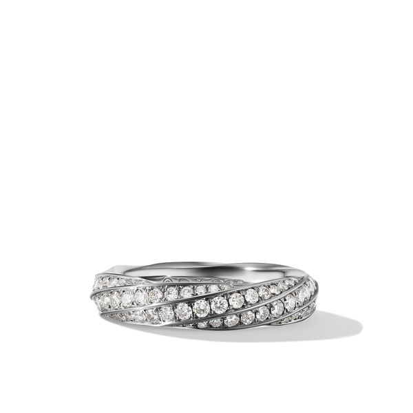 Cable Edge® Band Ring in Sterling Silver with Diamonds, 5mm Orloff Jewelers Fresno, CA
