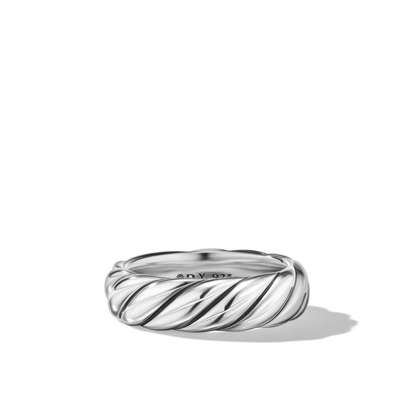 Sculpted Cable Band Ring in Sterling Silver, 6mm Orloff Jewelers Fresno, CA