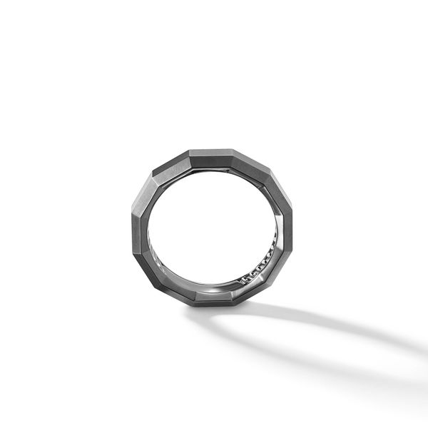 Faceted Band Ring in Grey Titanium, 6mm Image 2 Orloff Jewelers Fresno, CA