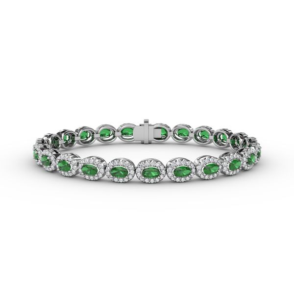 Striking Oval Emerald and Diamond Bracelet Mesa Jewelers Grand Junction, CO