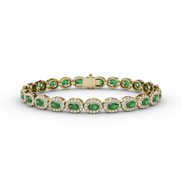 Striking Oval Emerald and Diamond Bracelet J. Thomas Jewelers Rochester Hills, MI