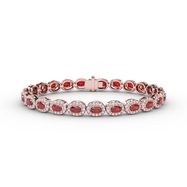Striking Oval Ruby and Diamond Bracelet Conti Jewelers Endwell, NY
