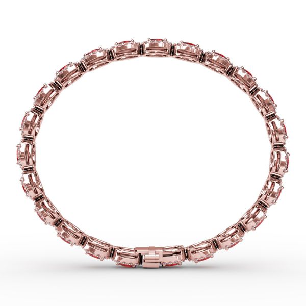 Striking Oval Ruby and Diamond Bracelet Image 3 Gaines Jewelry Flint, MI
