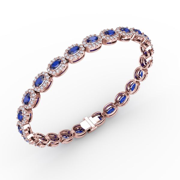 Striking Oval Sapphire and Diamond Bracelet Image 2 John Herold Jewelers Randolph, NJ