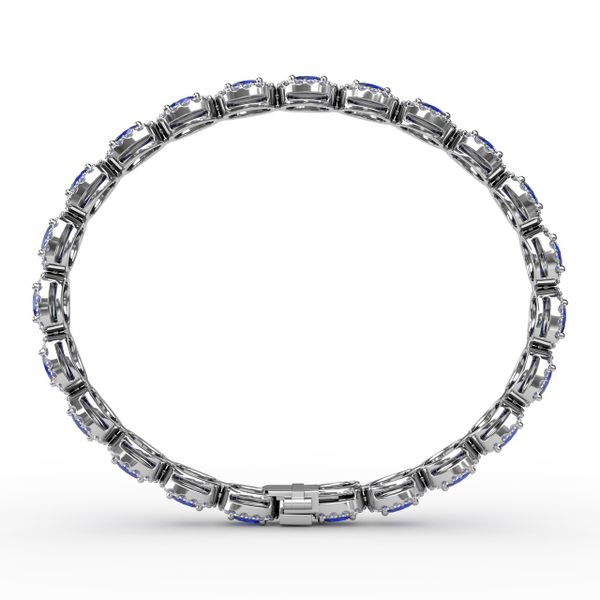 Striking Oval Sapphire and Diamond Bracelet Image 3 Castle Couture Fine Jewelry Manalapan, NJ